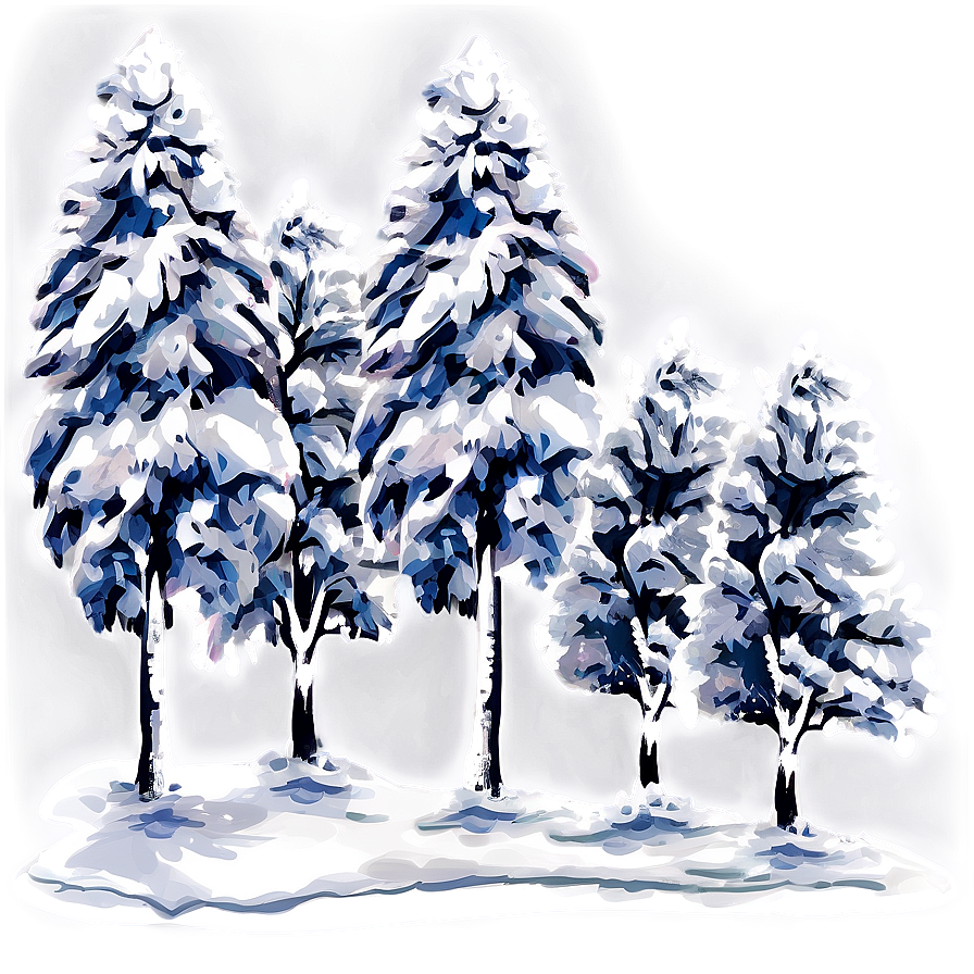 Snow Draped Winter Trees Png 5 PNG Image