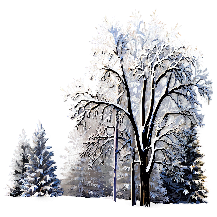 Snow Draped Winter Trees Png Ckg PNG Image