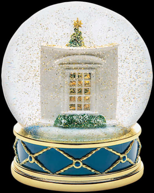 Snow Globewith Glittering Christmas Tree PNG Image