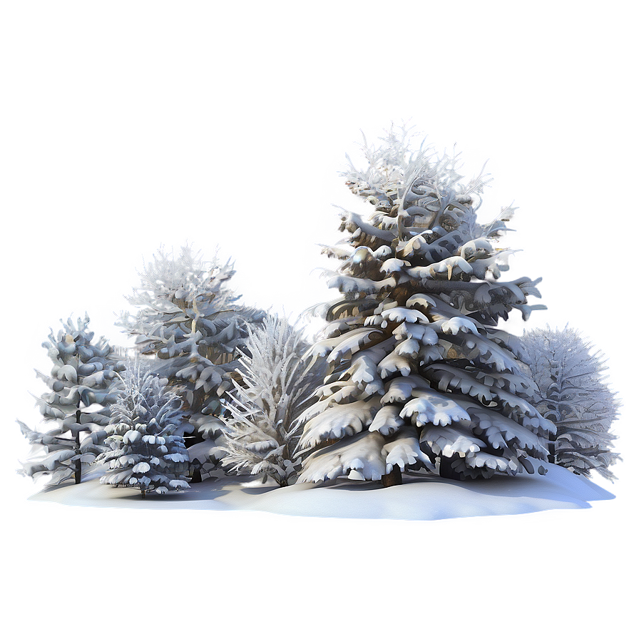 Snow Laden Trees Png 06292024 PNG Image