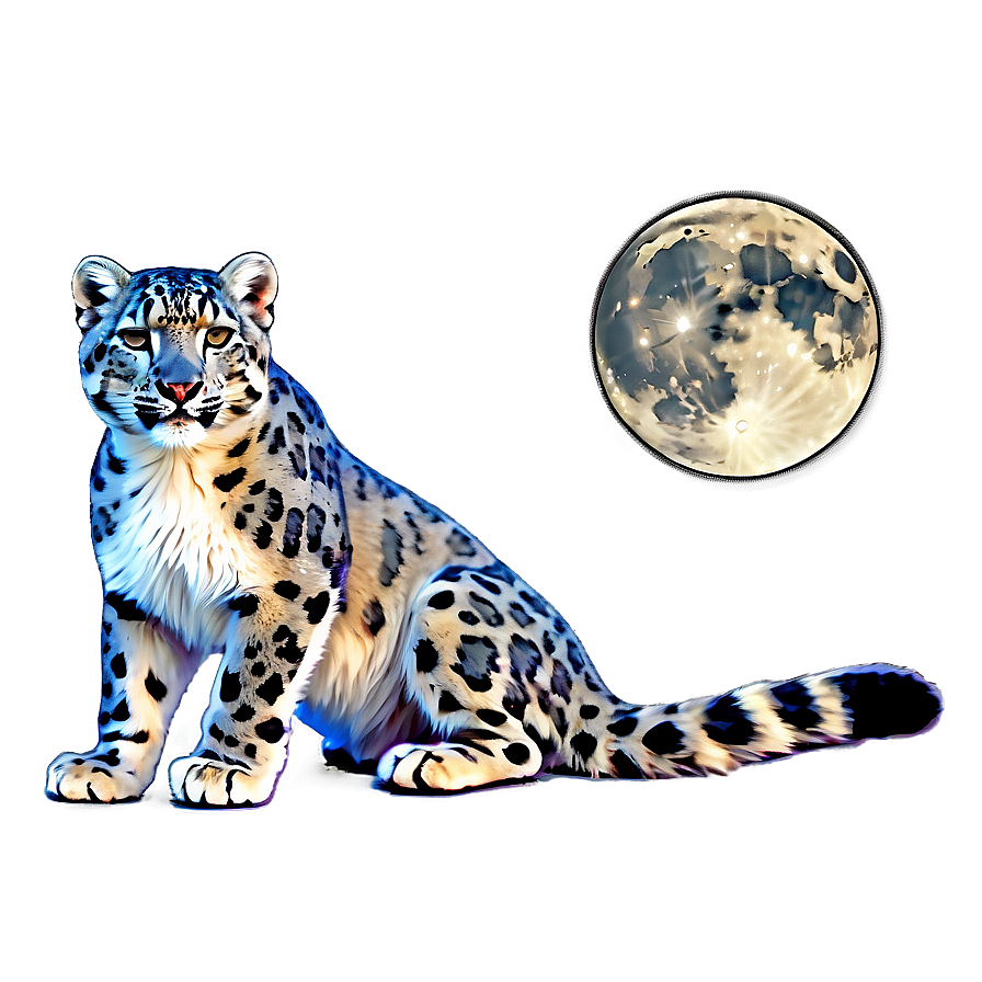 Snow Leopard In Moonlight Png 63 PNG Image