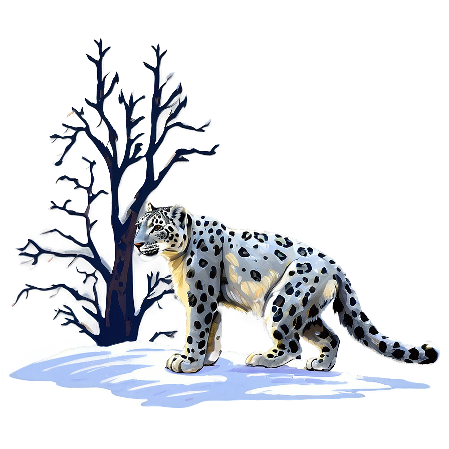 Snow Leopard In Mystic Forest Png 54 PNG Image