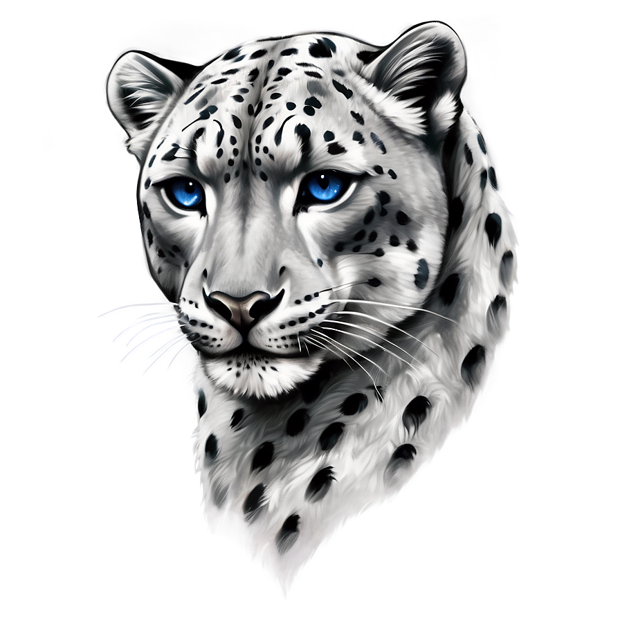 Snow Leopard Sketch Art Png Dqt PNG Image