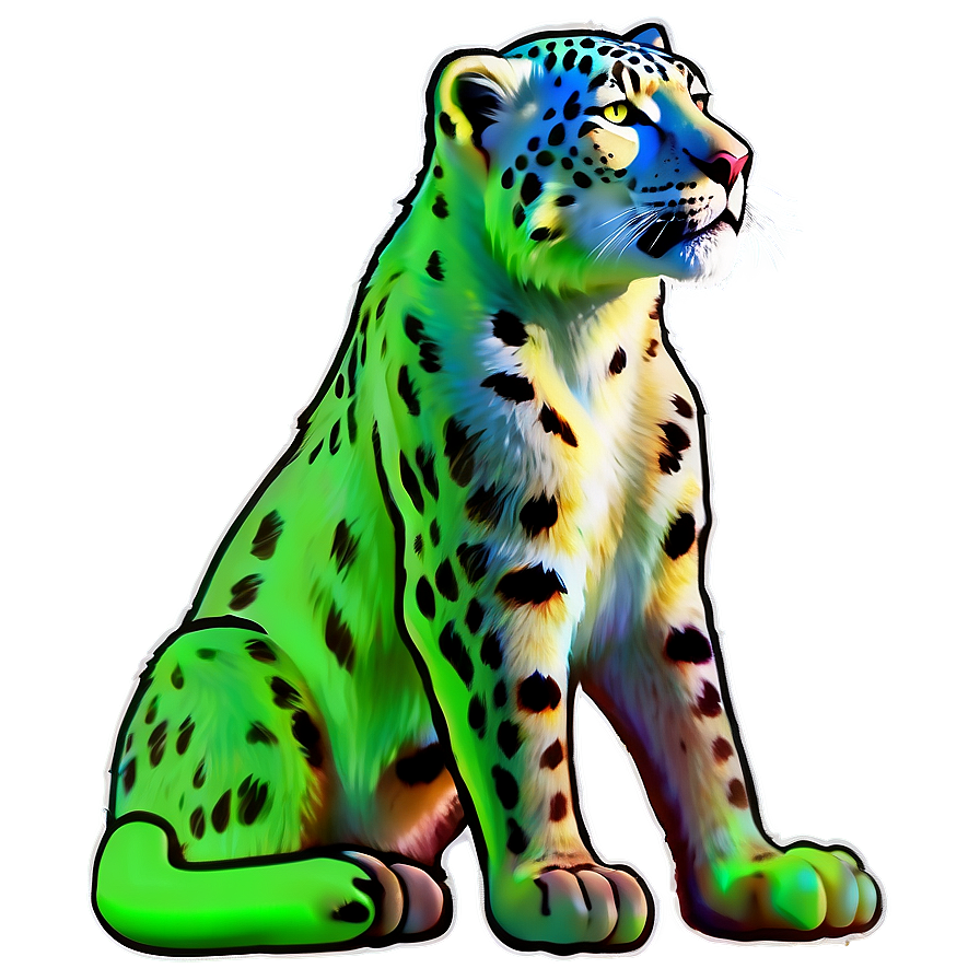 Snow Leopard With Northern Lights Png 06122024 PNG Image