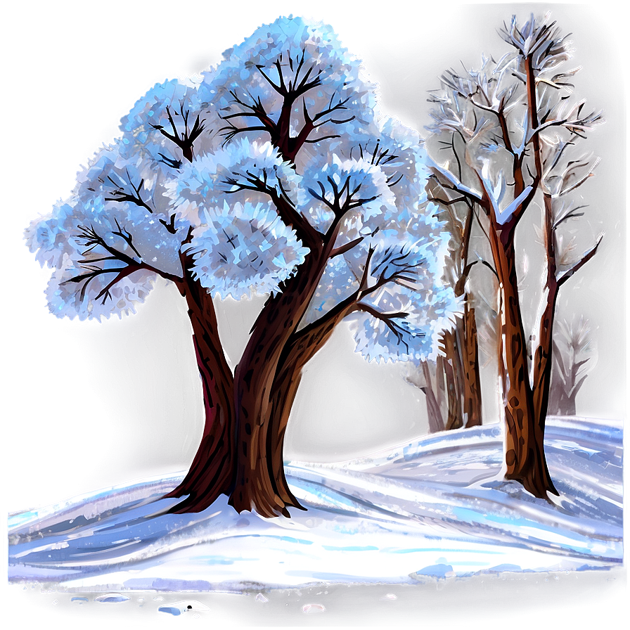 Snow Trees B PNG Image