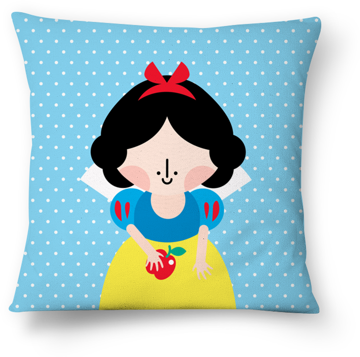 Snow White Animated Cushion Design PNG Image