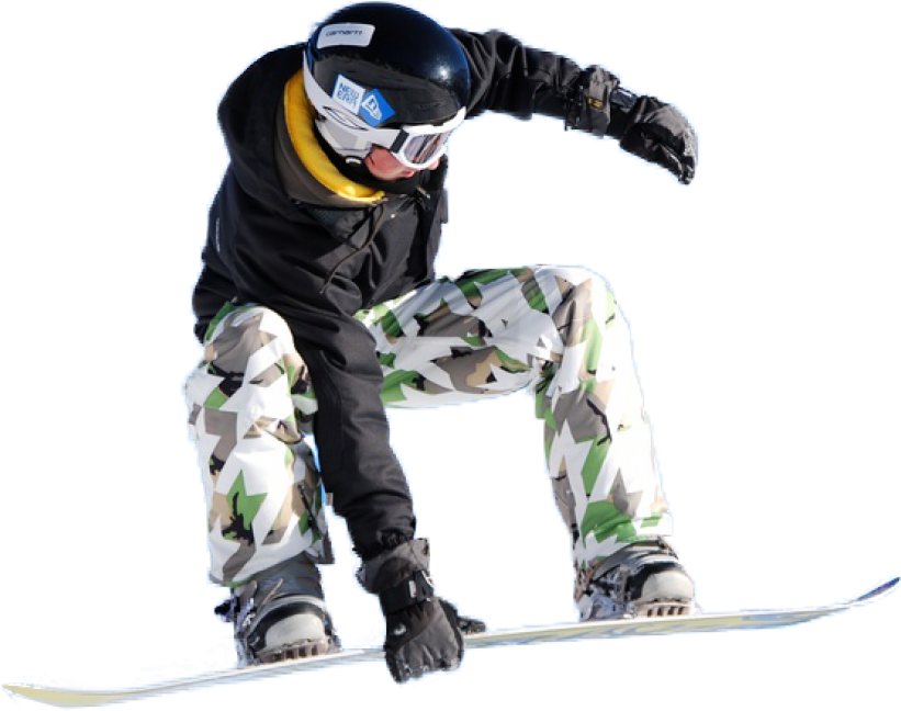 Snowboarder In Action Cutout.png PNG Image