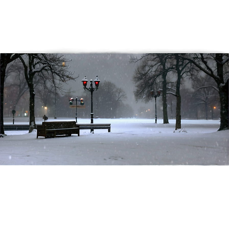 Snowfall In City Park Png Jan74 PNG Image