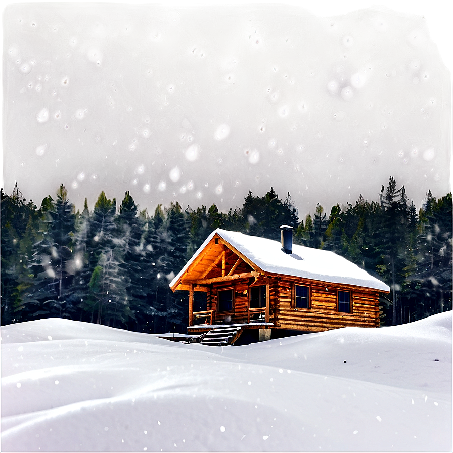 Snowfall On Cabin Png Agf PNG Image