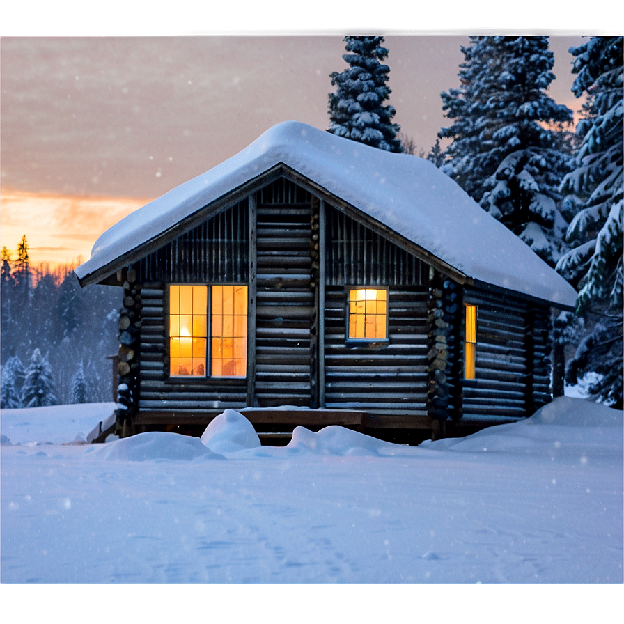 Snowfall On Cabin Png Hgg90 PNG Image