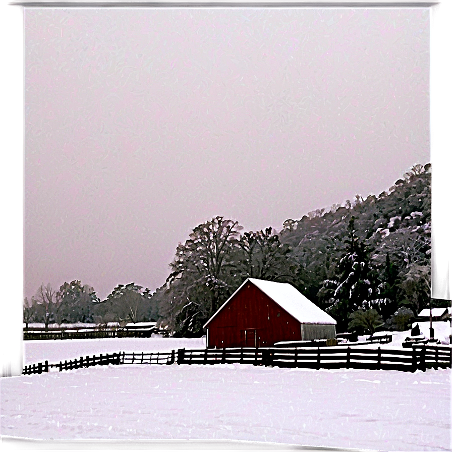 Snowfall On Farm Png 60 PNG Image