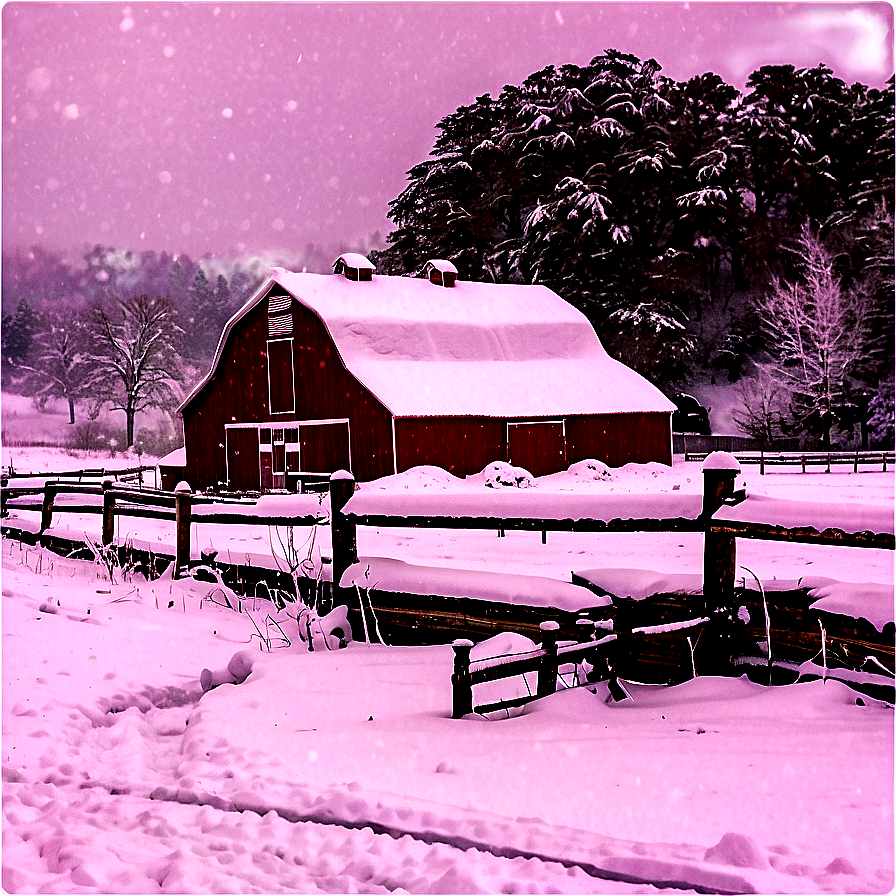 Snowfall On Farm Png Fig PNG Image