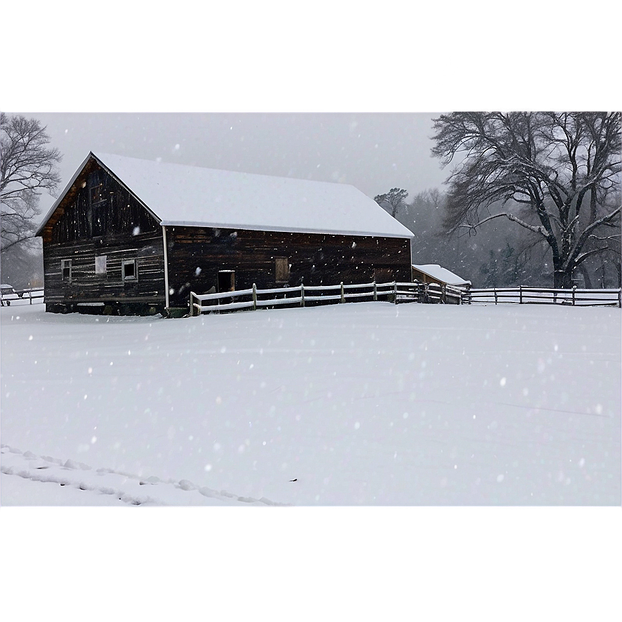 Snowfall On Farm Png Ngg PNG Image