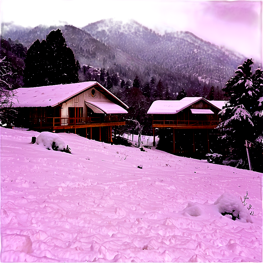 Snowfall On Mountainside Village Png Rcs PNG Image