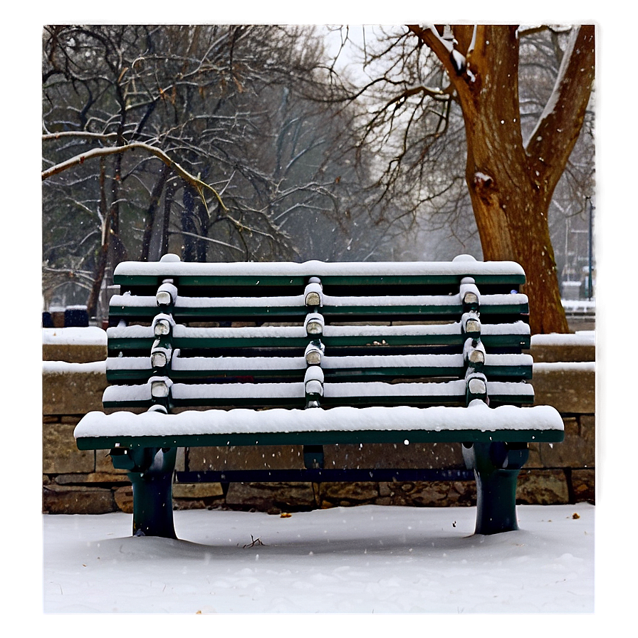 Snowfall On Park Bench Png 06122024 PNG Image