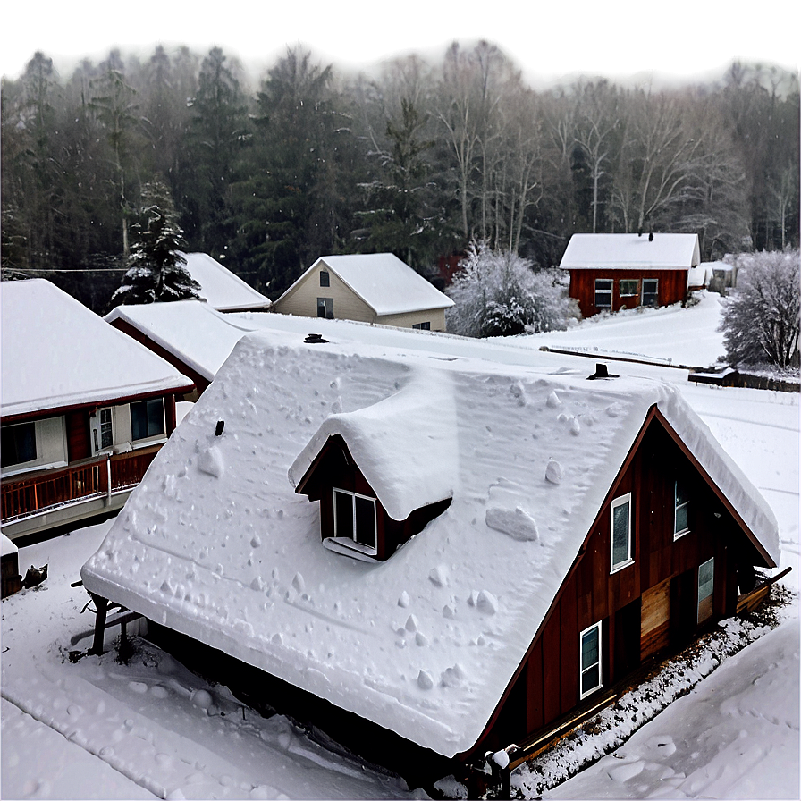 Snowfall On Rooftops Png 06122024 PNG Image