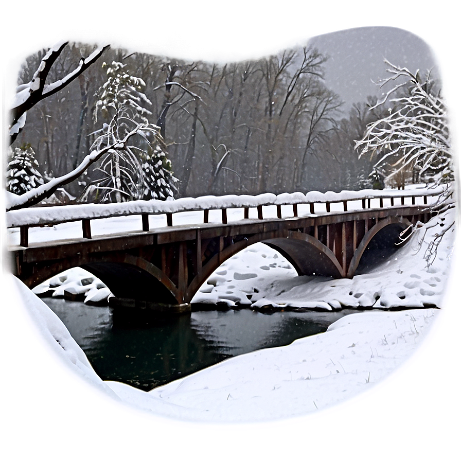 Snowfall Over Bridge Png 06122024 PNG Image