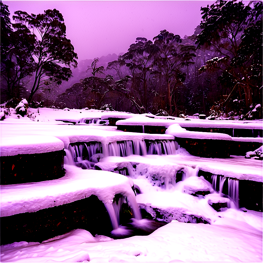 Snowfall Over Hot Springs Png Bha PNG Image