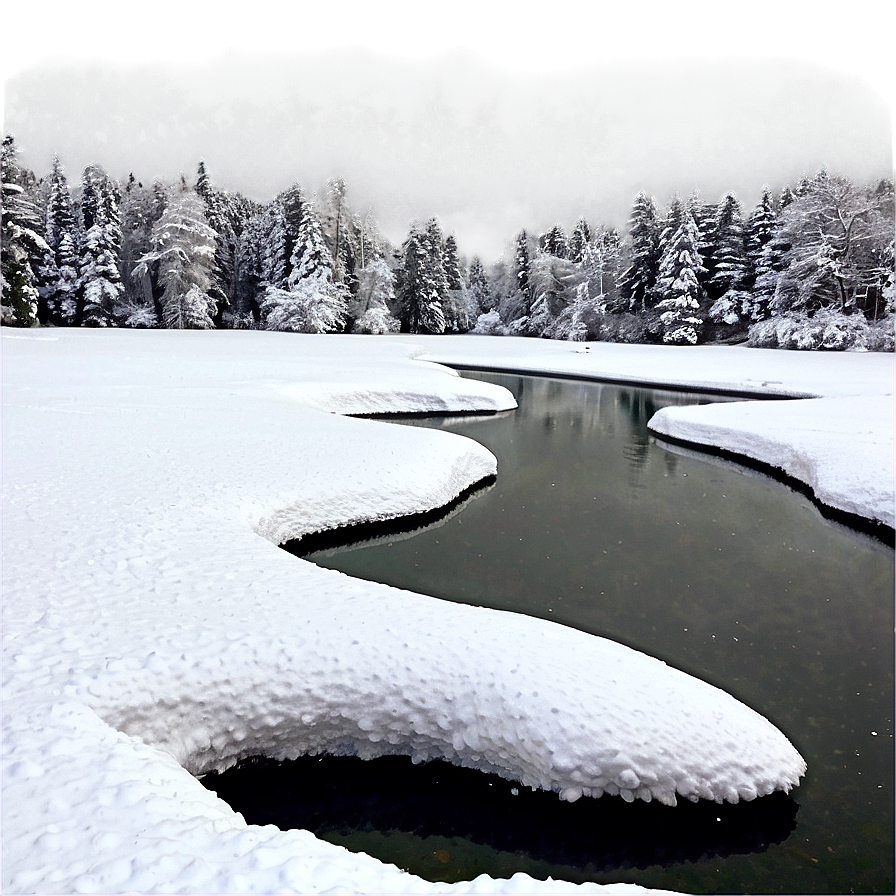 Snowfall Over Lake Png 14 PNG Image