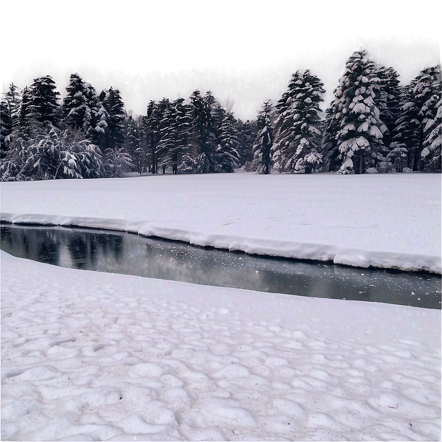 Snowfall Over Lake Png Fcm19 PNG Image