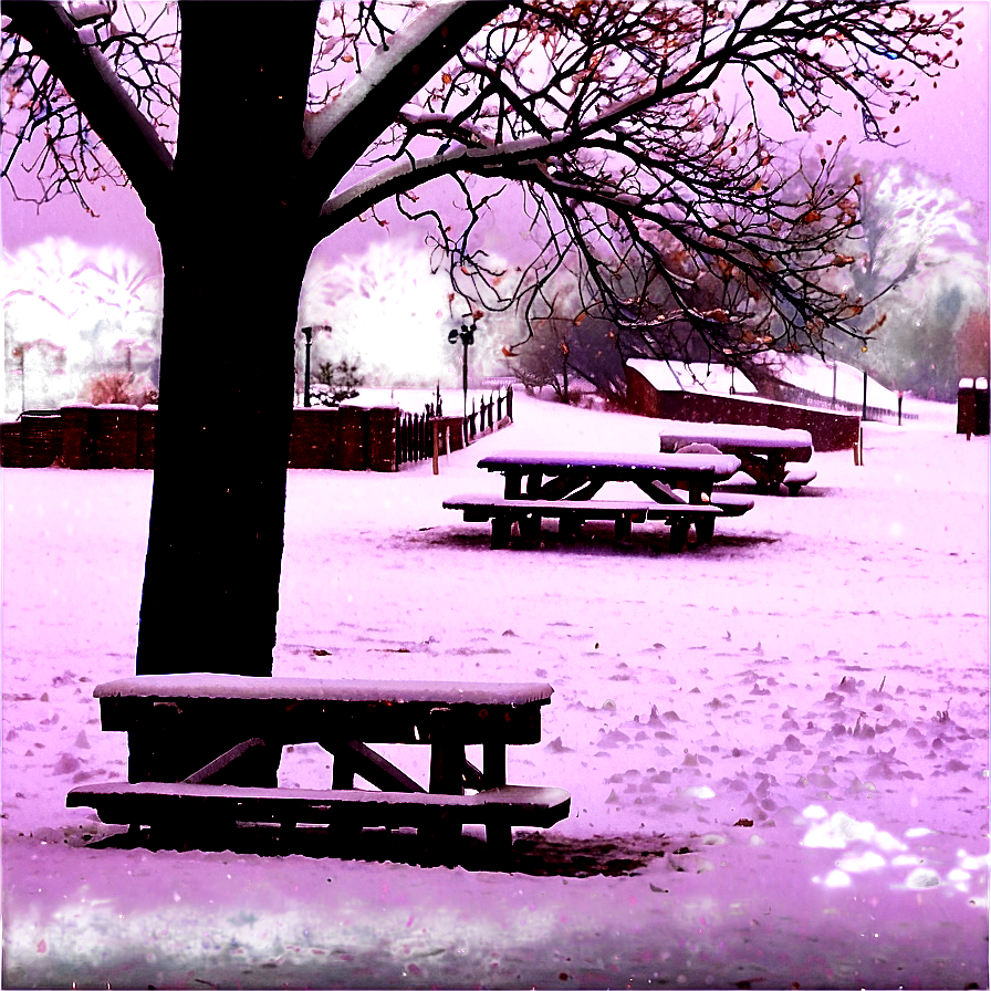 Snowfall Over Picnic Area Png Irx PNG Image