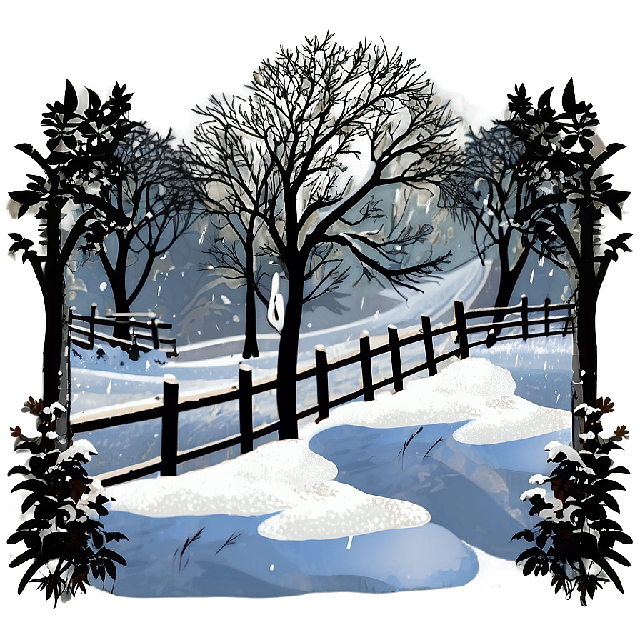 Snowfall Scenery Png 37 PNG Image