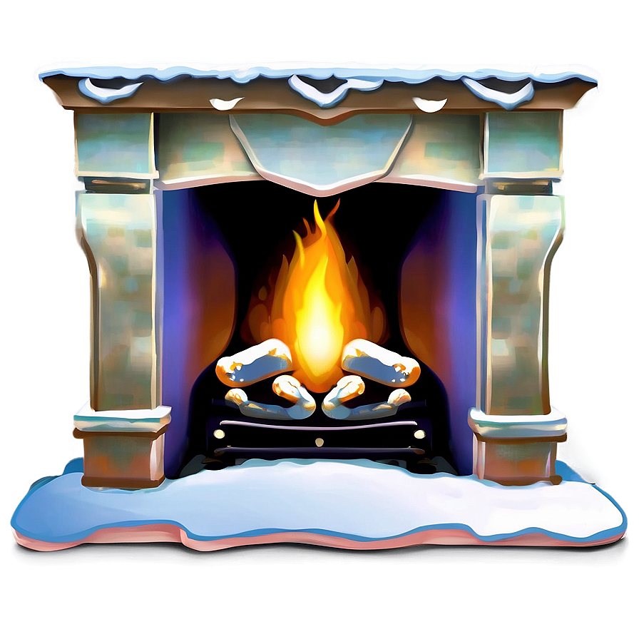 Snowflake Decorated Christmas Fireplace Png Jve PNG Image