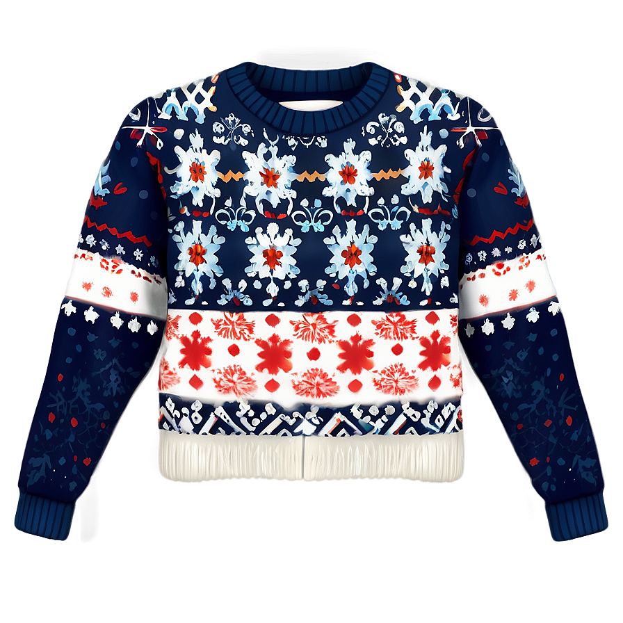 Snowflake Sweater Design Png Uum PNG Image