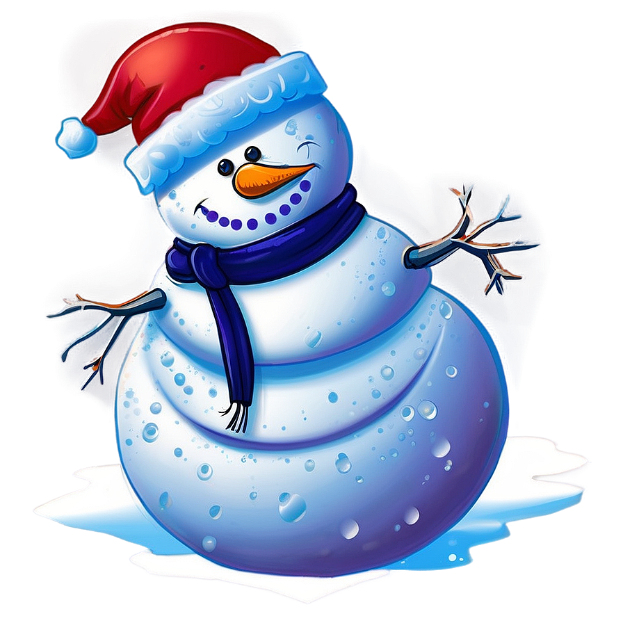 Snowman And Snowflakes Png 05032024 PNG Image