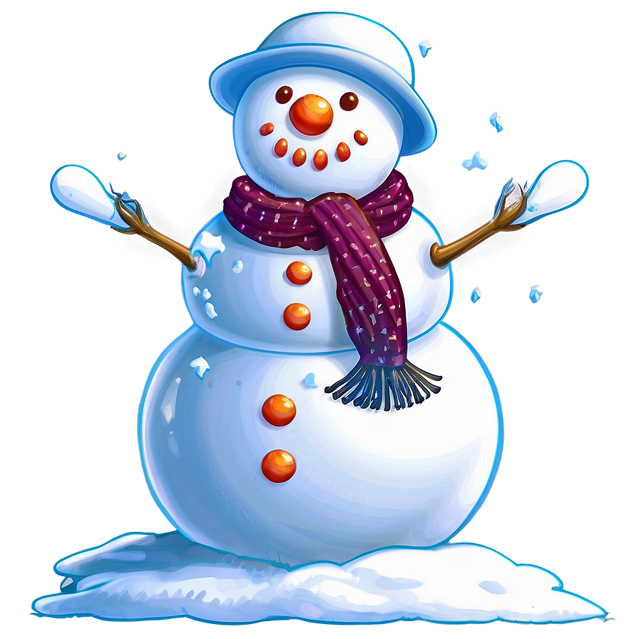 Snowman And Snowflakes Png Jsm PNG Image