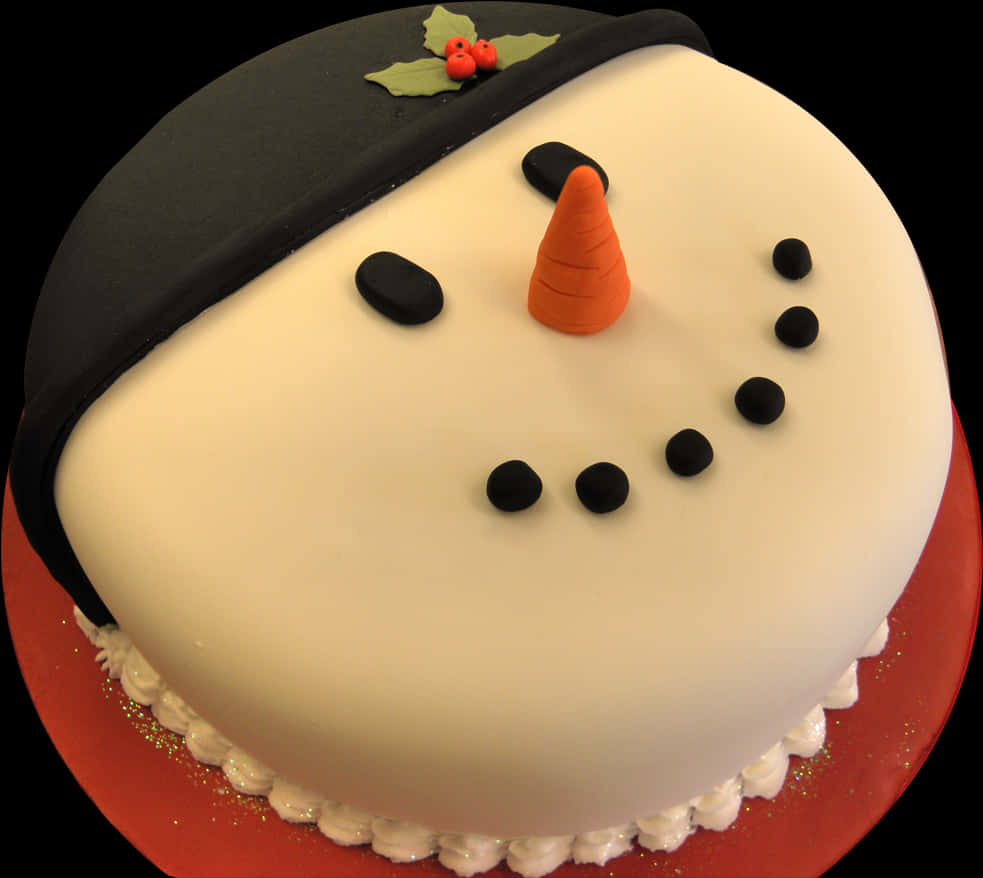 Snowman Christmas Cake Design PNG Image