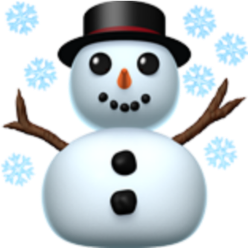 Snowman Emojiwith Snowflakes PNG Image