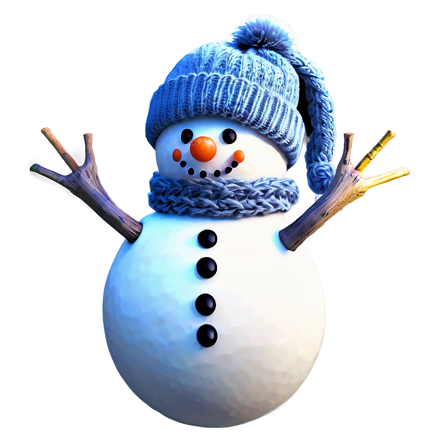 Snowman In Knit Hat Png Qrg12 PNG Image