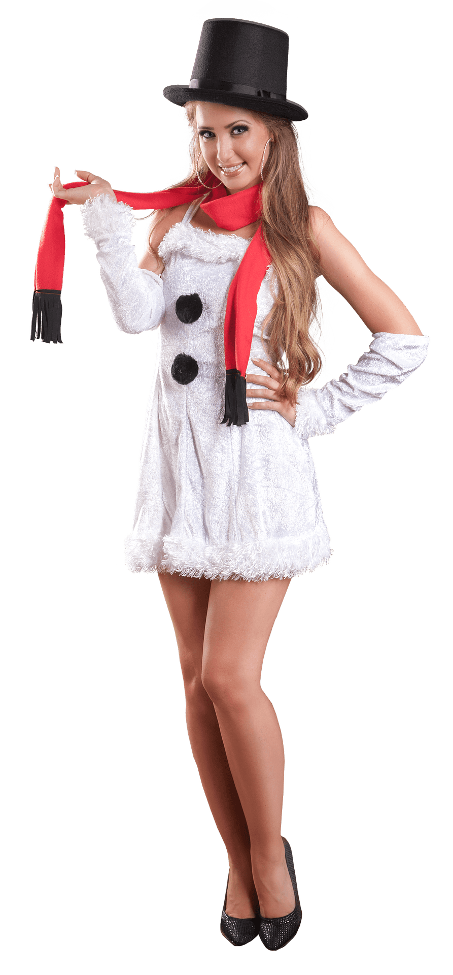 Snowman Inspired Costume Woman PNG Image