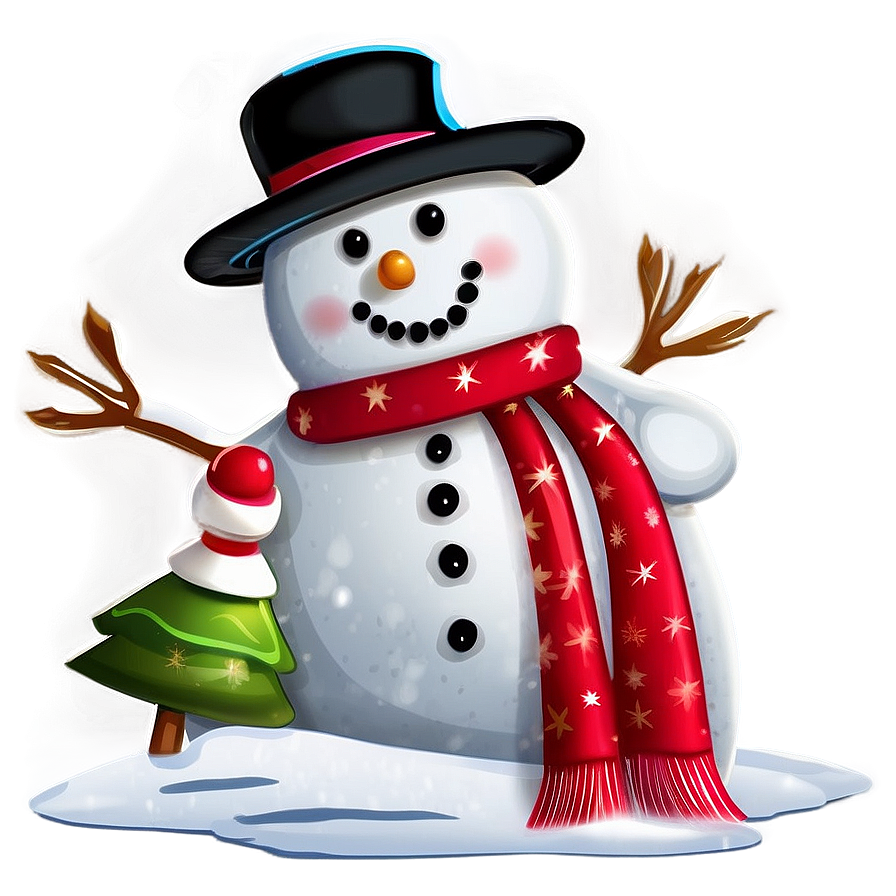 Snowman Merry Christmas Greeting Png 1 PNG Image