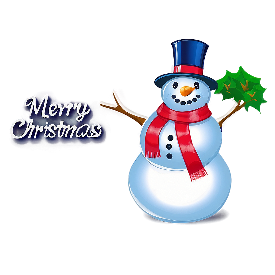 Snowman Merry Christmas Greeting Png Mhr PNG Image