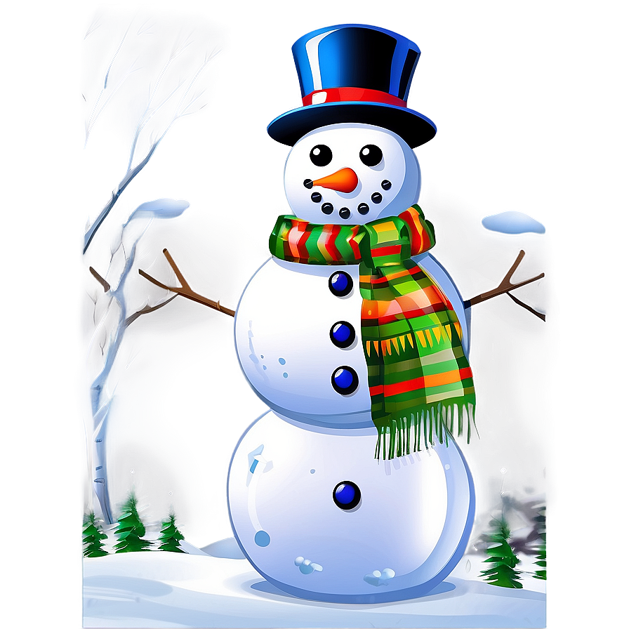 Snowman Scene Background Png 05032024 PNG Image