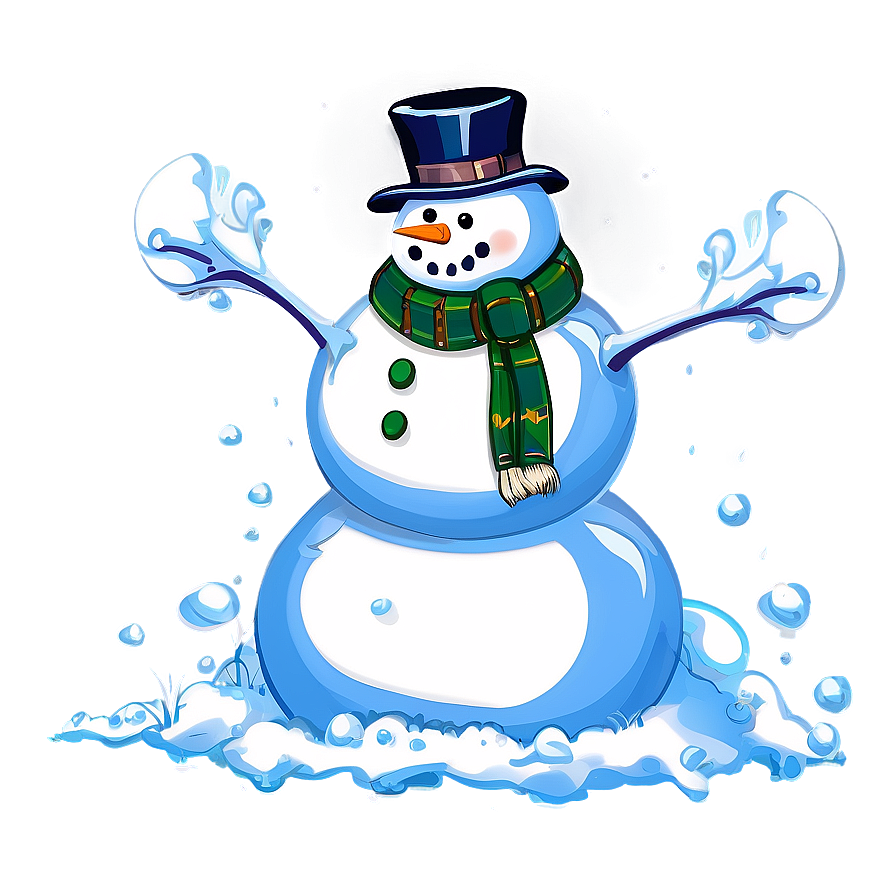 Snowman Under Snowfall Png Gps PNG Image