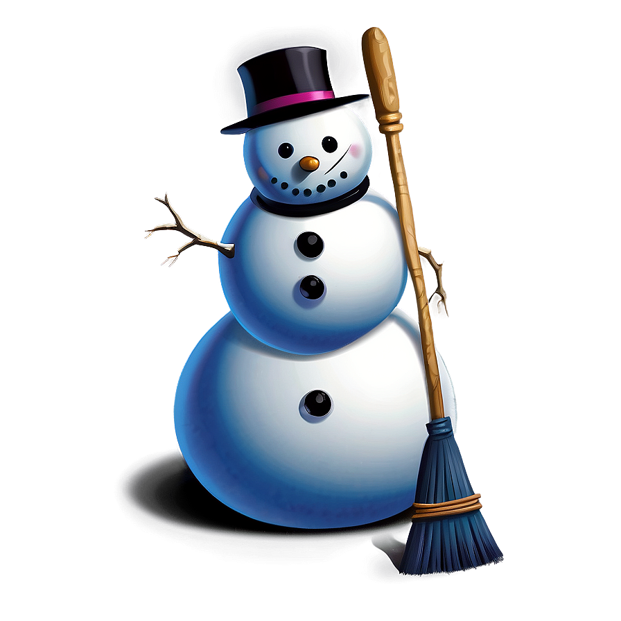 Snowman With Broom Png 05032024 PNG Image