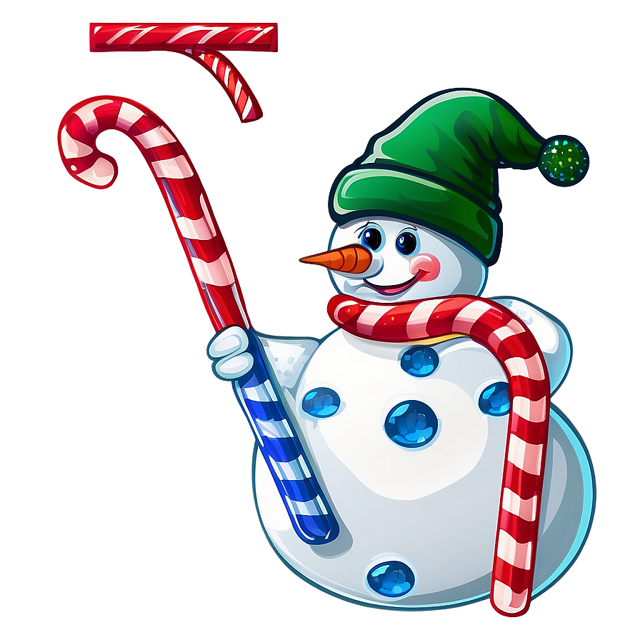 Snowman With Candy Cane Png 97 PNG Image