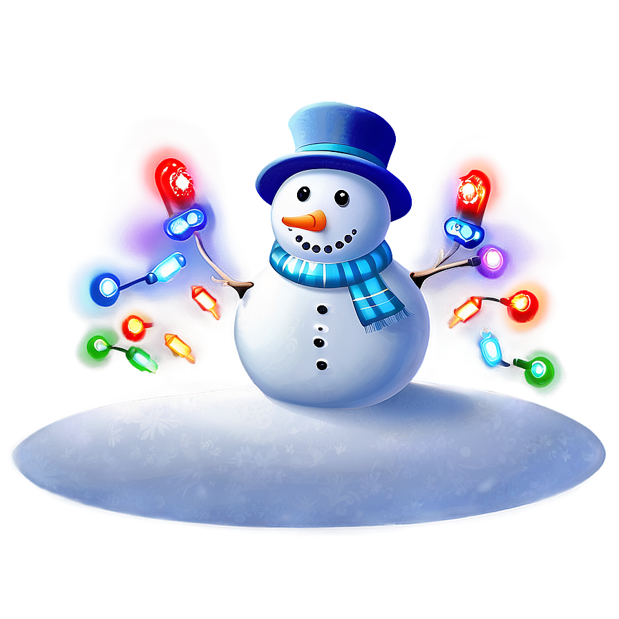 Snowman With Christmas Lights Png 25 PNG Image