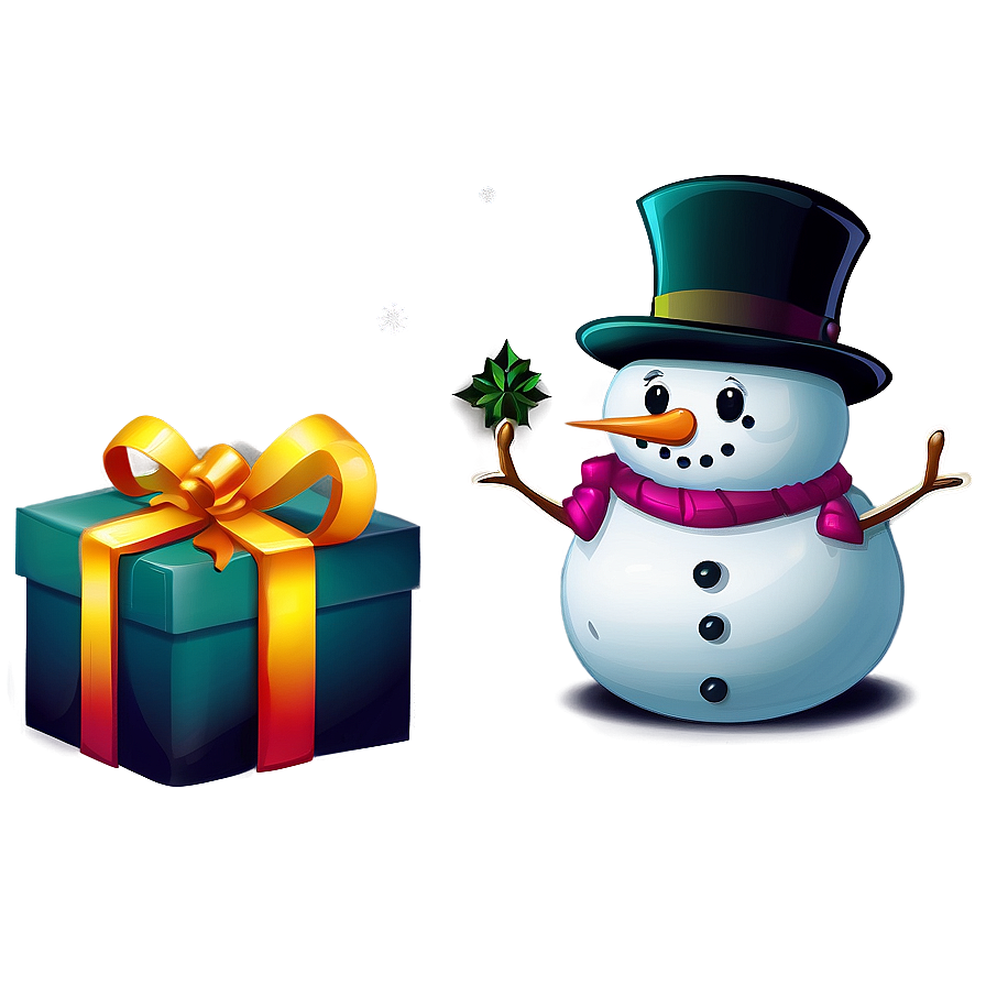 Snowman With Gift Boxes Png Wtb PNG Image