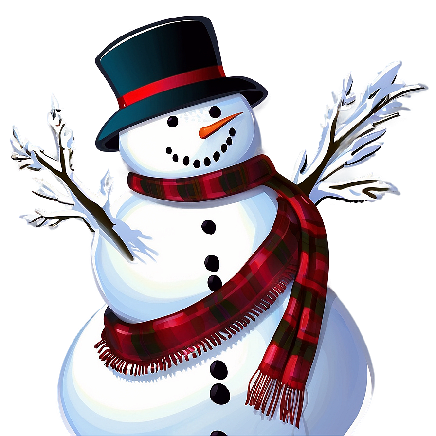 Snowman With Scarf Png 05032024 PNG Image