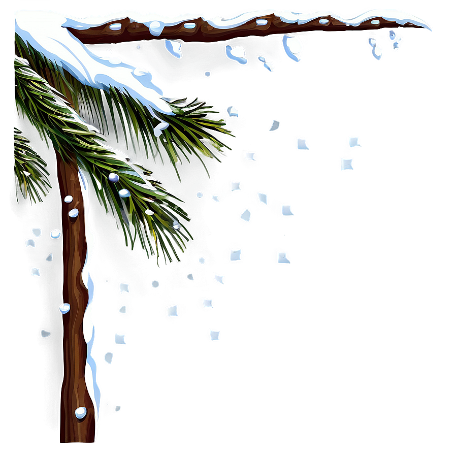 Snowy Branch Border Png Nil33 PNG Image