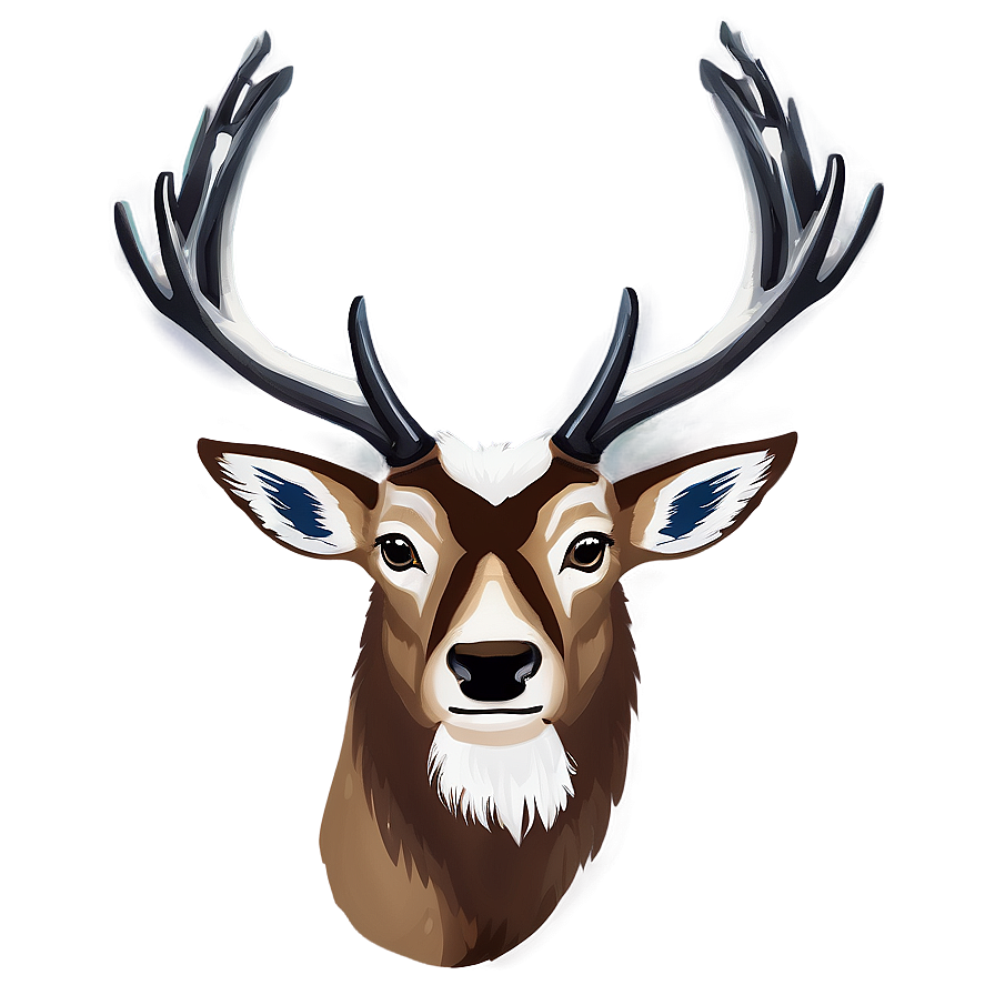 Snowy Caribou Portrait Png Gkf27 PNG Image