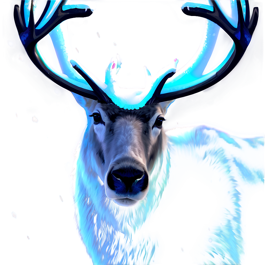 Snowy Caribou Portrait Png Lgu PNG Image