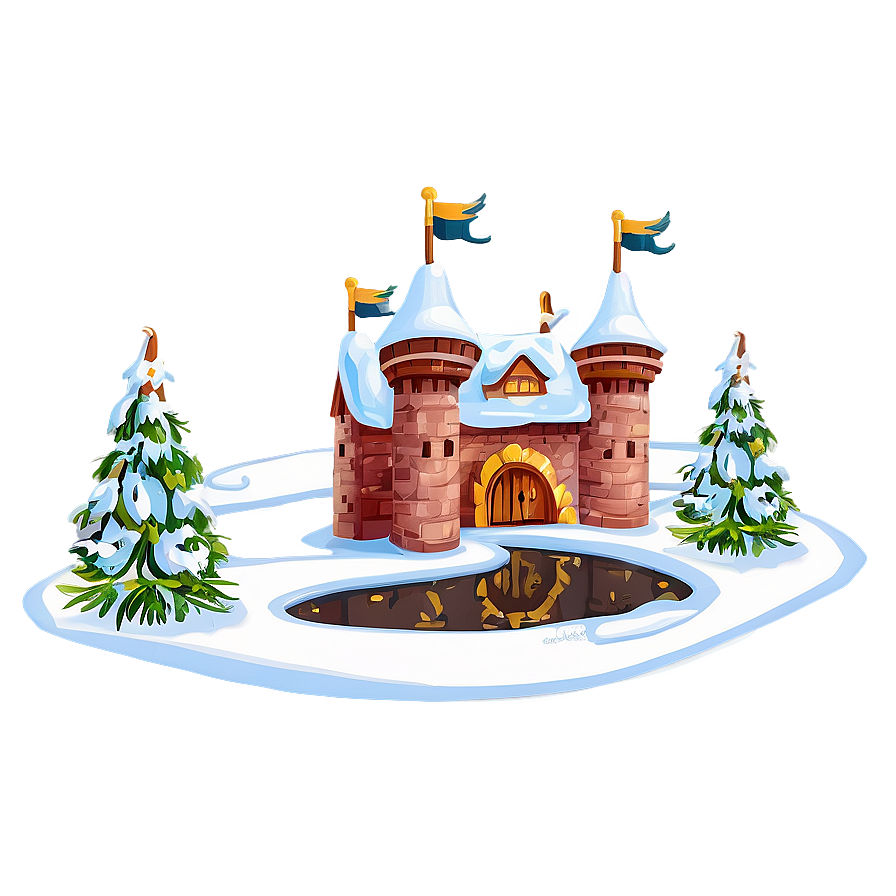 Snowy Cartoon Castle Png Afn26 PNG Image