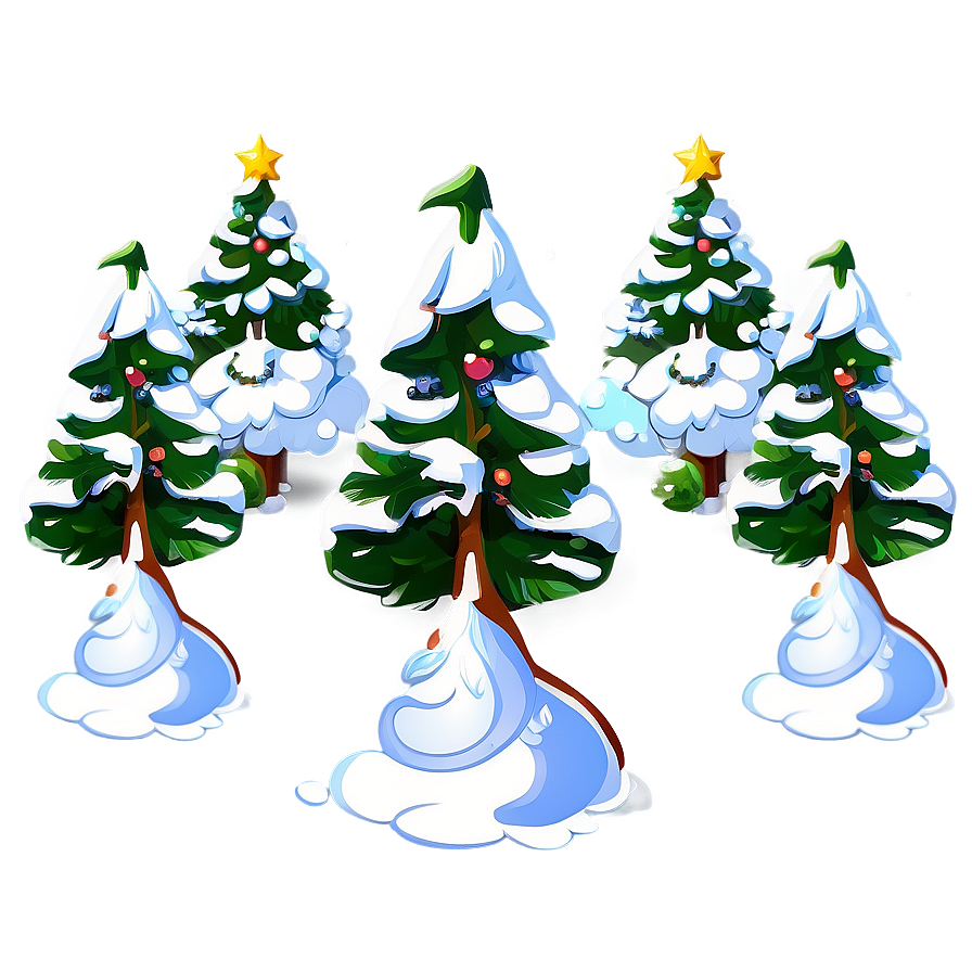 Snowy Cartoon Christmas Tree Png 92 PNG Image