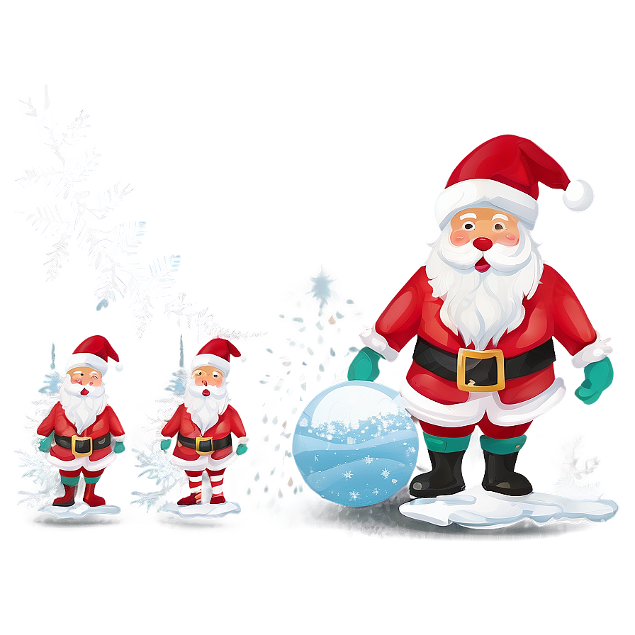 Snowy Christmas Eve Santa Png Ucw PNG Image