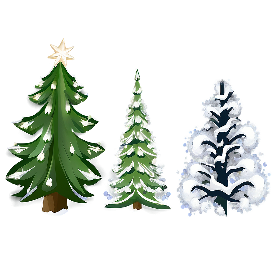 Snowy Christmas Trees Png Tbo25 PNG Image